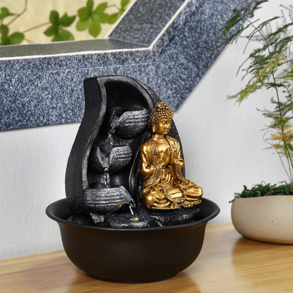 Συντριβάνι «Buddha Praya» με Φωτάκι LED & χρωματική παραλλαγή Διαστάσεις: 20 x 20 x 22 εκ - mykarma.gr