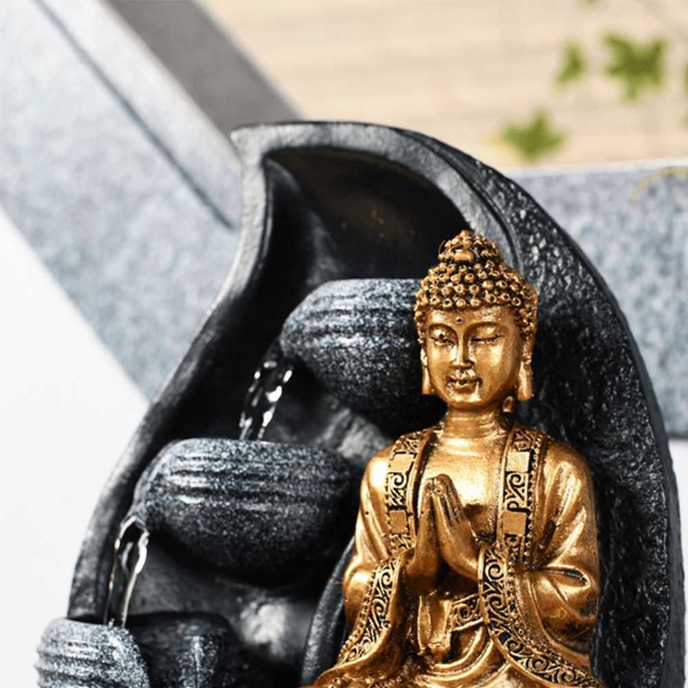 Συντριβάνι «Buddha Praya» με Φωτάκι LED & χρωματική παραλλαγή Διαστάσεις: 20 x 20 x 22 εκ - mykarma.gr