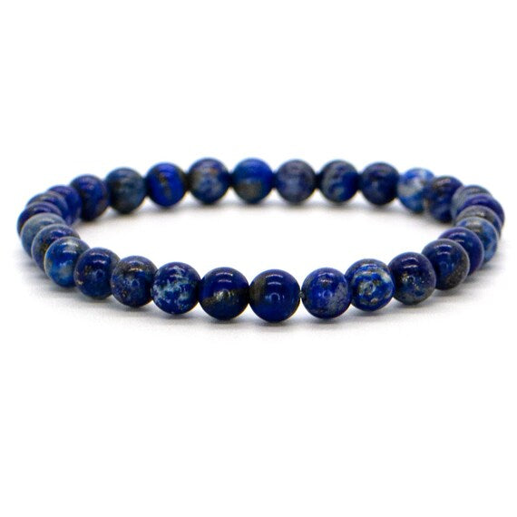 Βραχιόλι - Λάπις Λάζουλι (Lapis Lazuli) ΑΑ ποιότητας - ελαστικό Χάντρες ± 6 mm