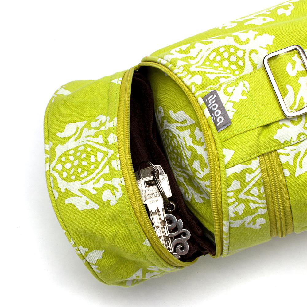 Bodhi Yoga Asana Mat Bag Maharaja - Τσάντα Μεταφοράς για στρώμα “Shimla” - βαμβάκι - lime green Διαστάσεις 60 cm - mykarma.gr