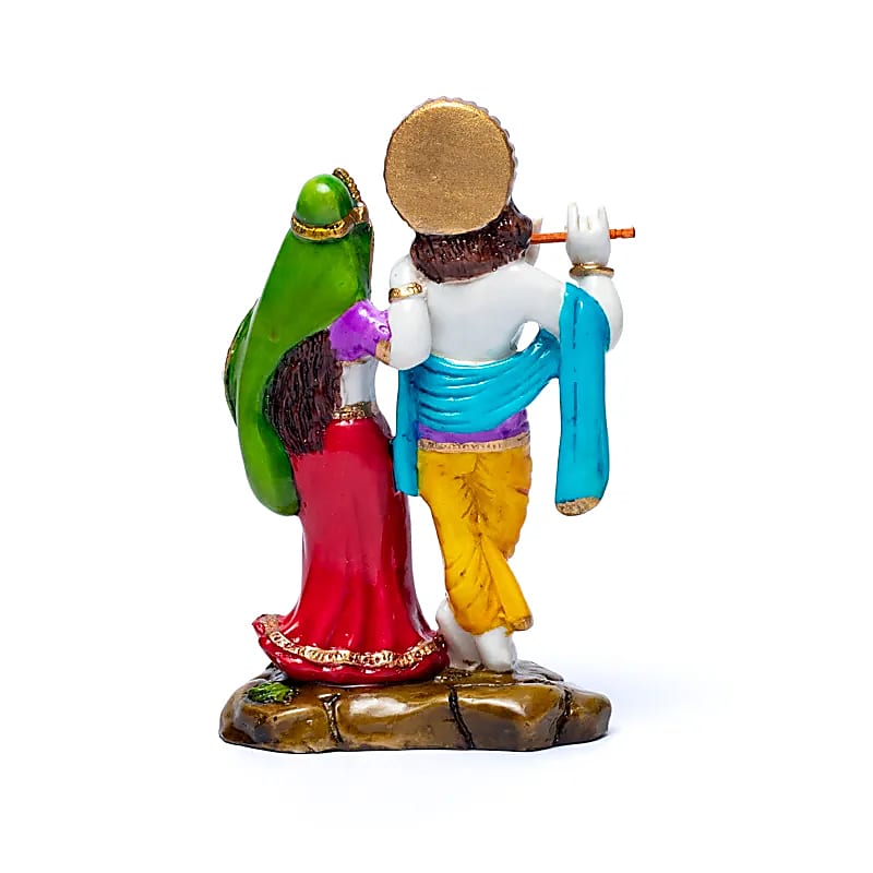 Πολύχρωμο Άγαλμα - Krishna & Radha - Κρίσνα & Ράντα Διαστάσεις: 15x10 cm Βάρος: 250 gr - mykarma.gr