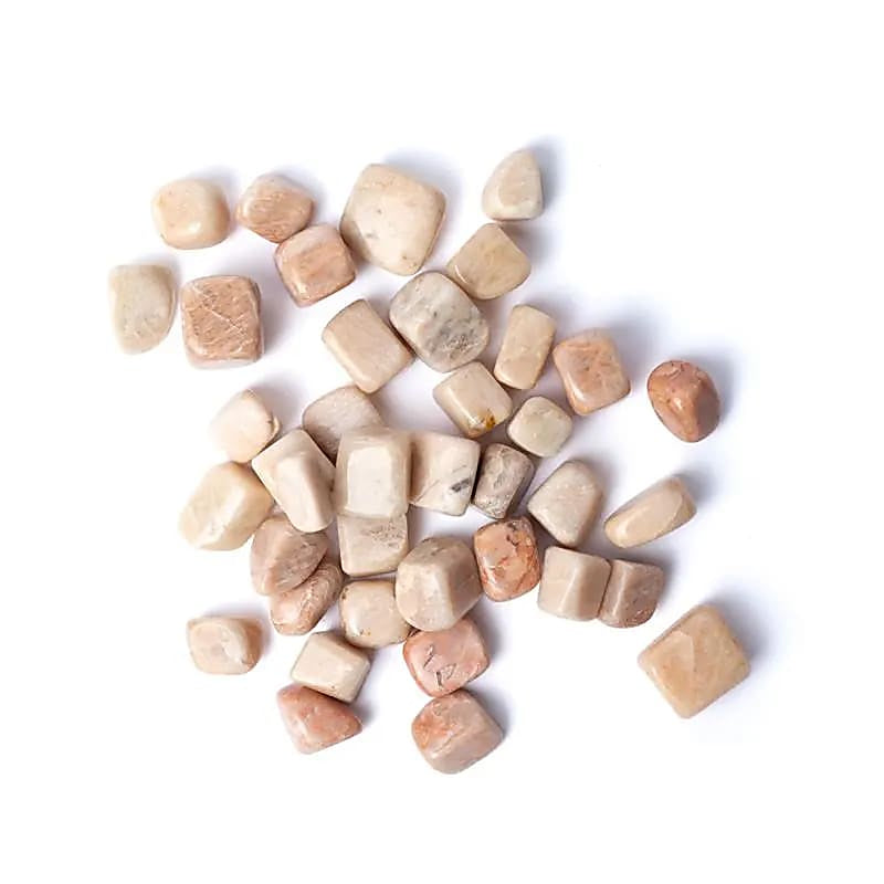 Φυσικό ορυκτό πέτρωμα- Φεγγαρόπετρα (Moonstone)- γυαλισμένες πέτρες Βάρος: 100 γρ Μέγεθος: 1,5-3 εκ - mykarma.gr