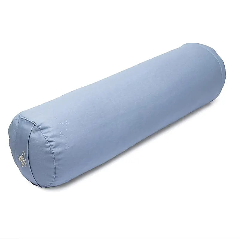 Μαξιλάρι Bolster - στρογγυλό - blue - Bio Οργανικό βαμβάκι - με φαγόπυρο Διαστάσεις: 60 × 16 εκ Βάρος: 2300 g - mykarma.gr