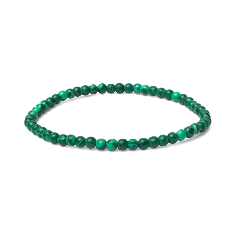 Βραχιόλι από Μαλαχίτη (Malachite) - ελαστικό Χάντρες ± 4 mm - mykarma.gr