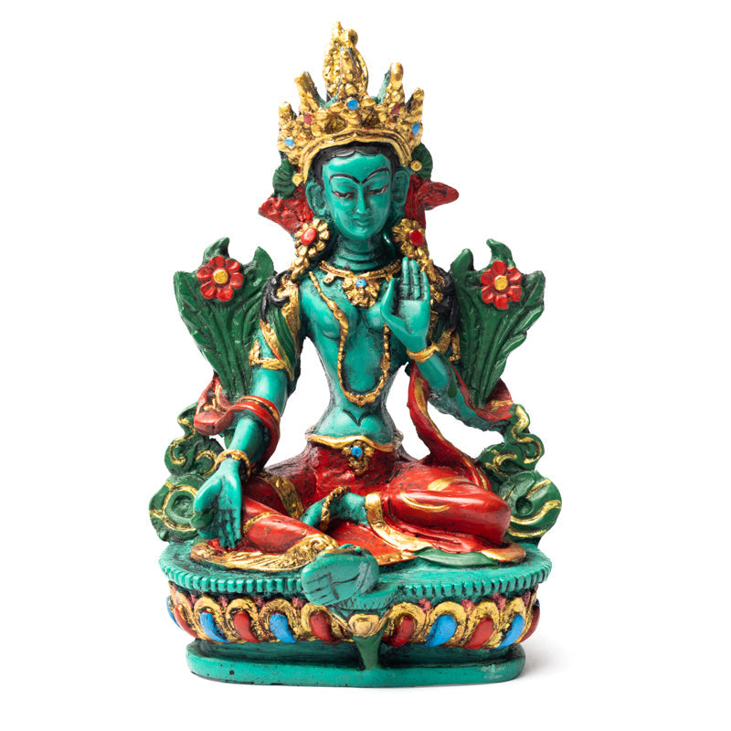 Πράσινη Tara (Green Tara) - πολυρεσίνη - πολύχρωμο φινίρισμα Διαστάσεις: 15 εκ Βαρος: 350 γρ