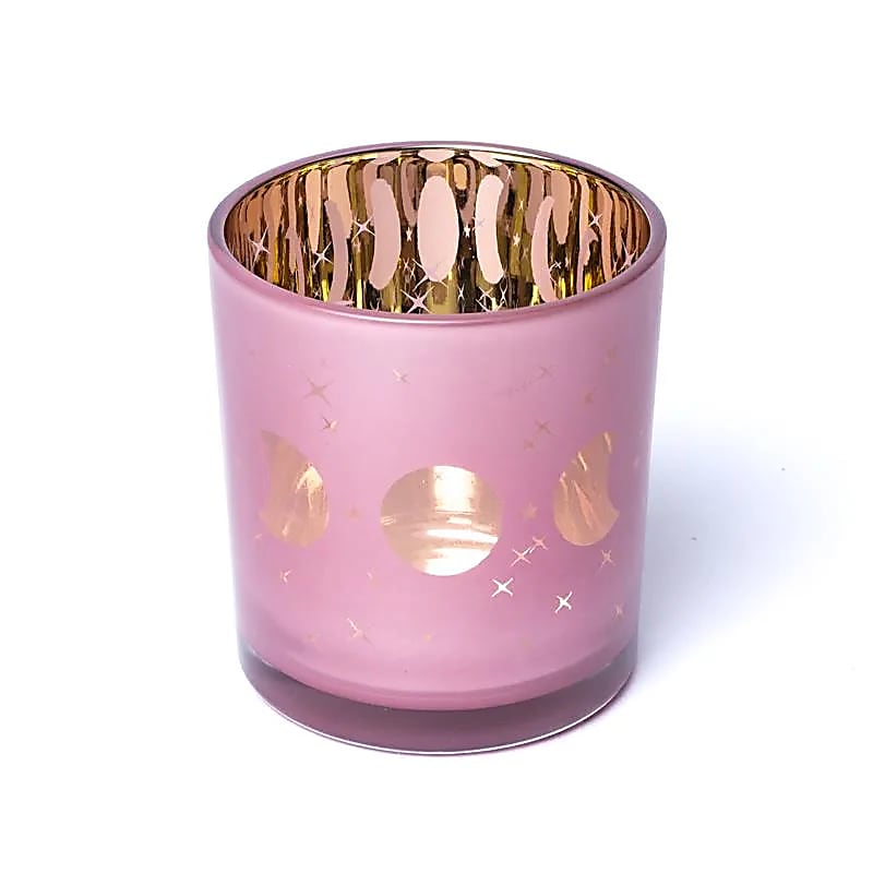 Γυάλινο Κηροπήγιο «Φάσεις της Σελήνης» Διαστάσεις: 7,3 x 8 cm - mykarma.gr