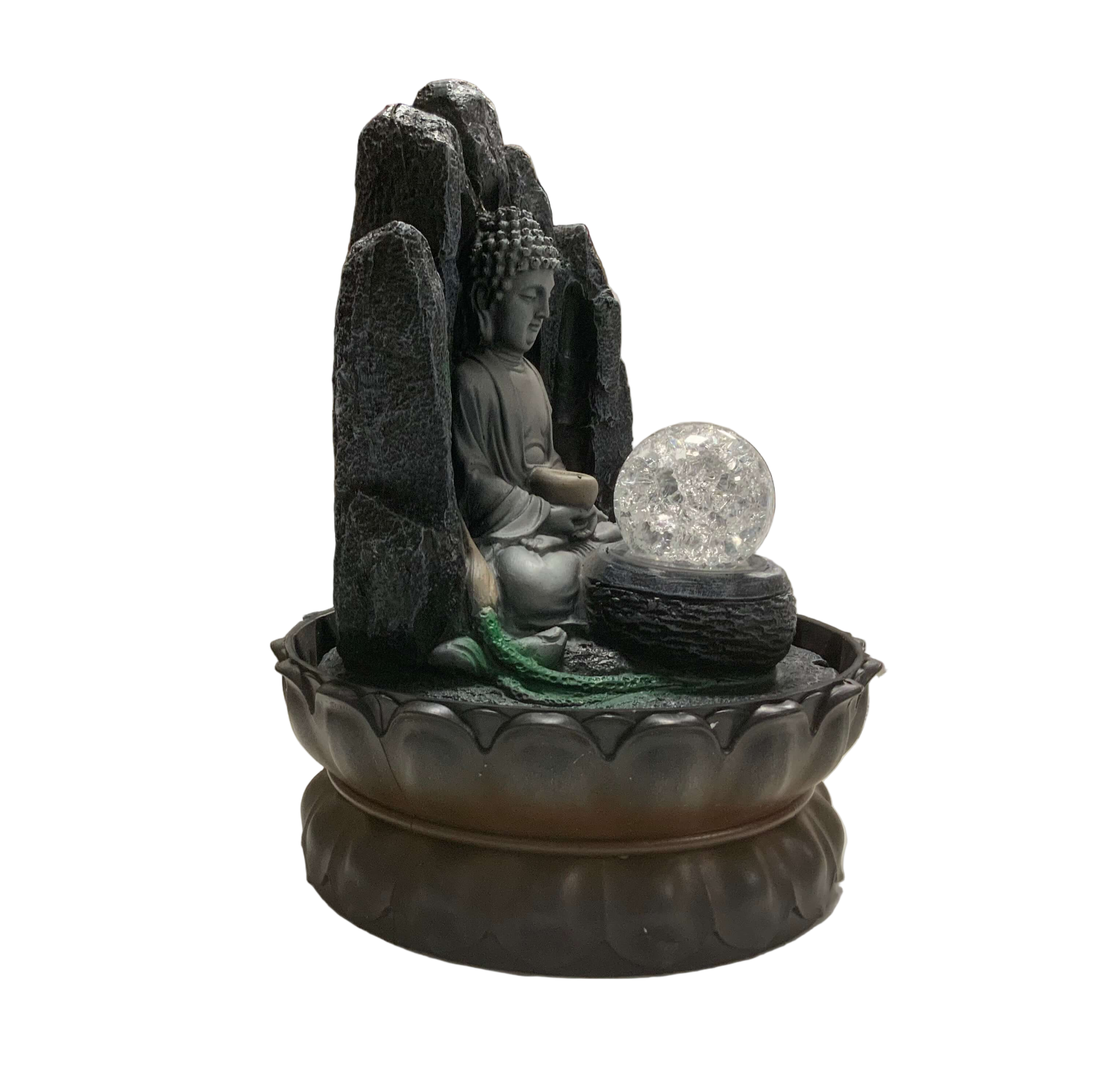 Συντριβάνι “Meditation Buddha” με μπάλα & LED Διαστάσεις: 20 x 20 x 28 cm