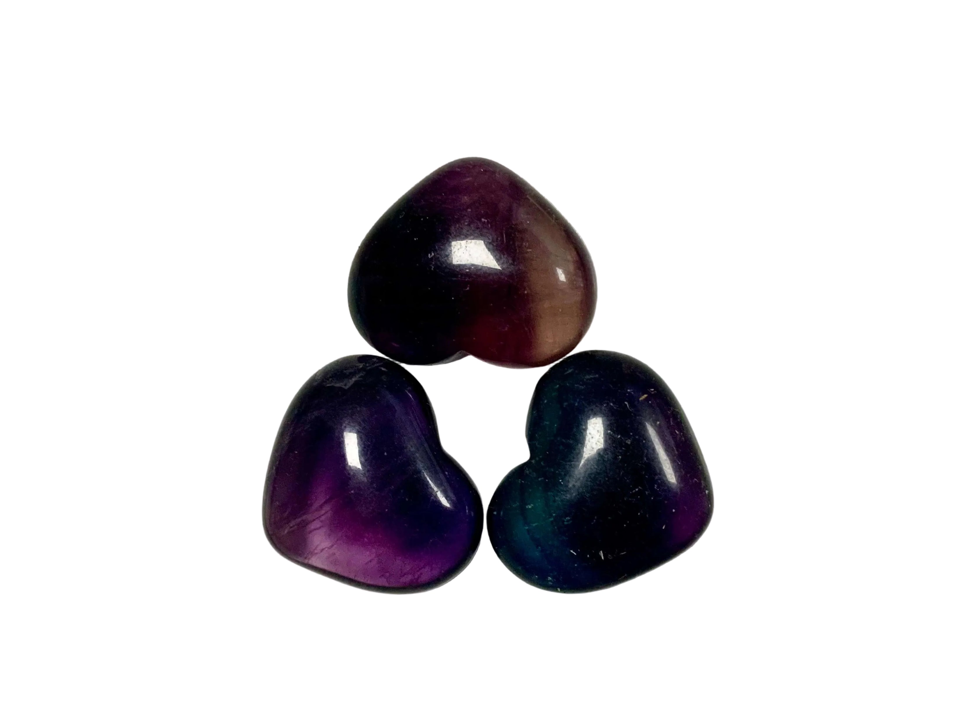 Πέτρα Ανησυχίας (Worry stone) - Φθορίτης (Fluorite) - σε σχήμα Καρδιά Διαστάσεις: ±4 cm (Η συσκευασία περιέχει 1 τεμάχιο) - mykarma.gr
