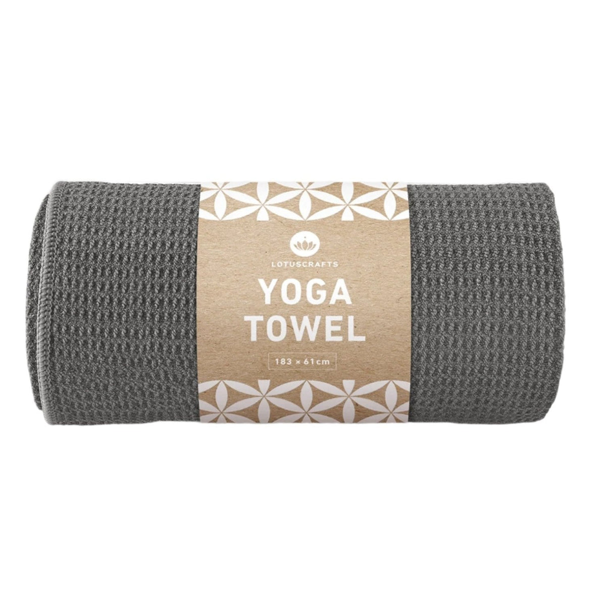 Lotuscrafts - Πετσέτα Στρώματος - Yoga Mat Towel - Anthracite Διαστάσεις: 183cm x 61cm - mykarma.gr