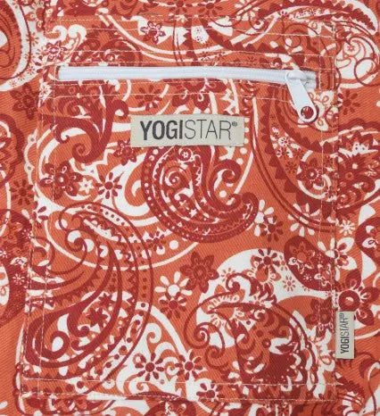Yogistar- Τσάντα για στρώμα γιόγκα 'Basic' zip cotton - Paisley Orange/Red - 65 cm - mykarma.gr
