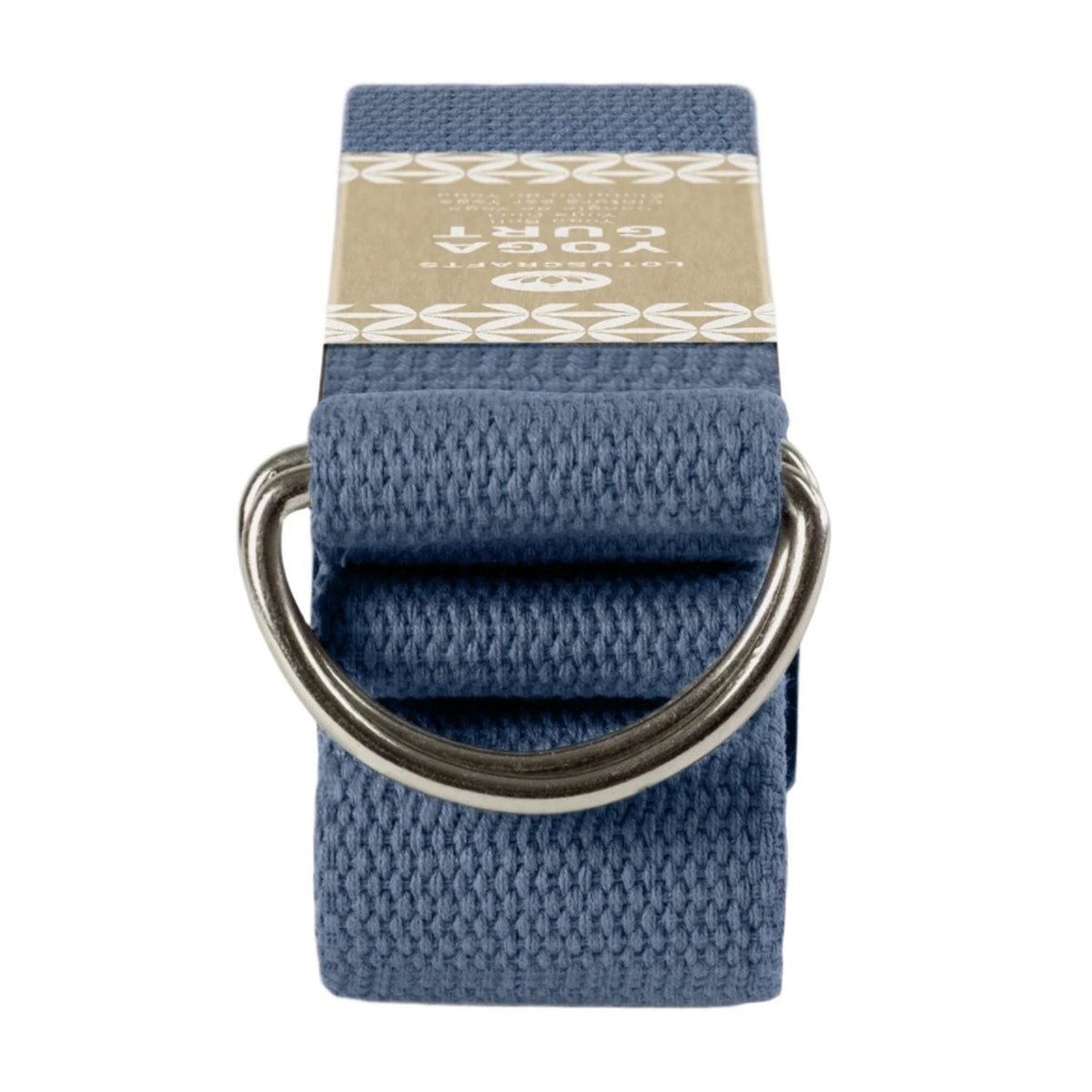 Lotuscrafts Ιμάντας γιόγκα D-Ring - marine blue - BIO βαμβάκι 250x3,8 εκ - mykarma.gr