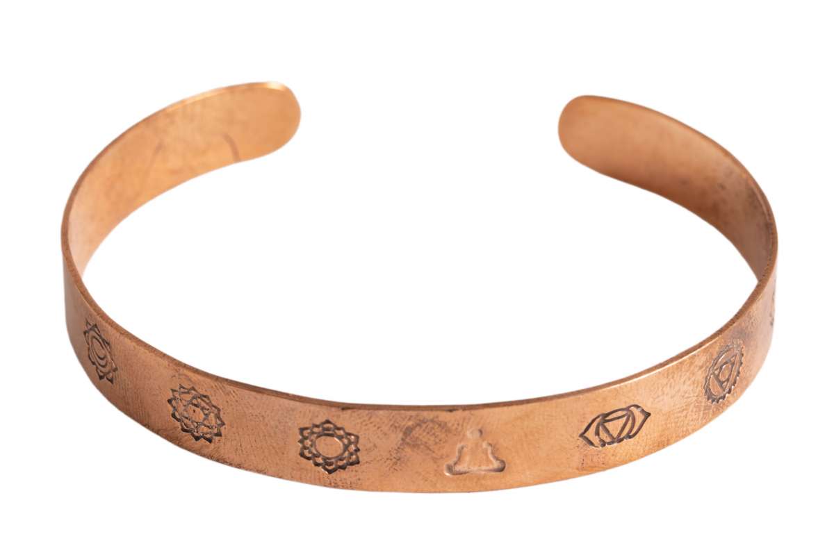 Χειροποίητο Βραχιόλι Χάλκινο «Chakra» από 100% χαλκό Μέγεθος ρυθμιζόμενο Βάρος: 13 γρ Πλάτος: 1 εκ - mykarma.gr