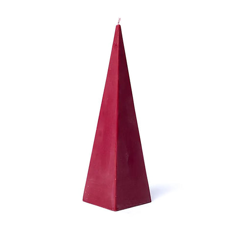 Άοσμο Κερί Πυραμίδα από Στεαρίνη χωρίς καπνό - κόκκινο  Διαστάσεις: 21x6 cm Χρόνος καύσης: περίπου ±24 ώρες