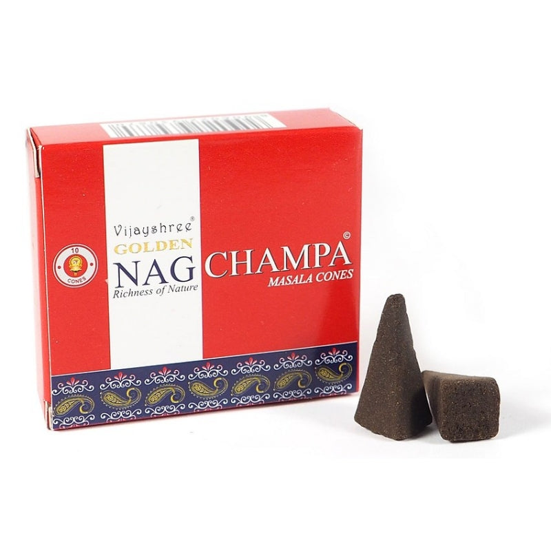 Αρωματικού Κώνοι Golden Nag Champa Masala - της Ευτυχίας 10 κώνοι + βάση - mykarma.gr