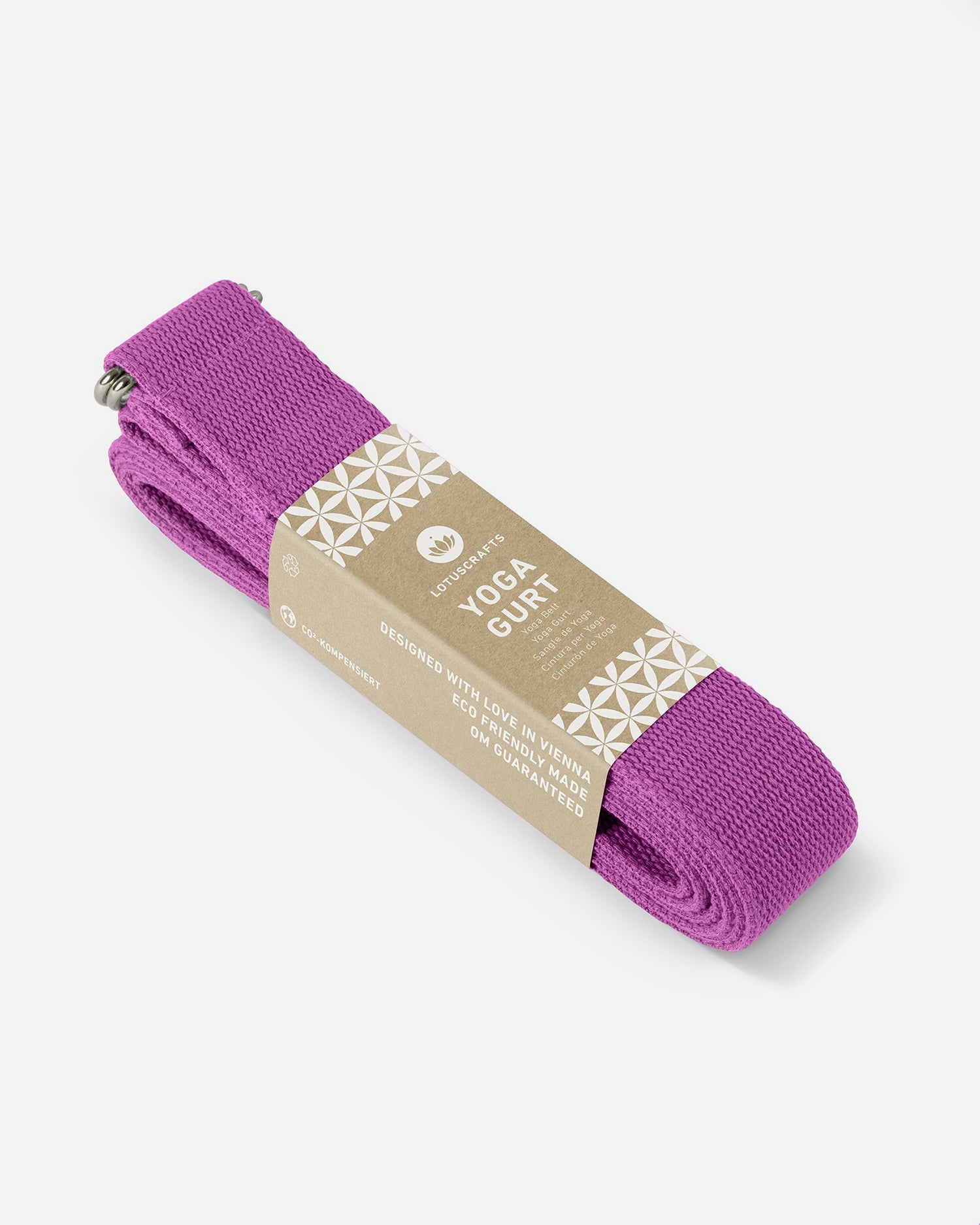 Lotuscrafts Ιμάντας γιόγκα D-Ring - violett - BIO βαμβάκι 250x3,8 εκ - mykarma.gr