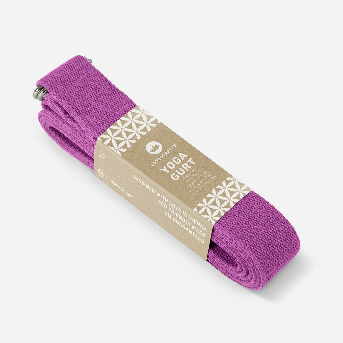 Lotuscrafts Ιμάντας γιόγκα D-Ring - violett - BIO βαμβάκι 250x3,8 εκ - mykarma.gr