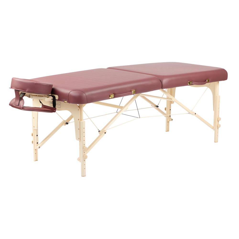 Φορητό κρεβάτι μασάζ WellTouch BALANCE II 76 cm σε μπορντό με προσκέφαλο