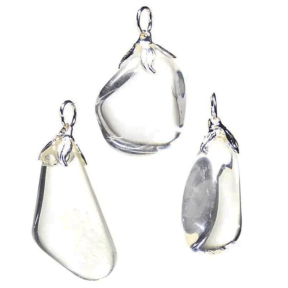 Κρεμαστό Μενταγιόν από Λευκό Χαλαζία (Rock Crystal).Διαστάσεις: 2 εκ.(Η συσκευασία περιέχει 1 τεμάχιο) - mykarma.gr