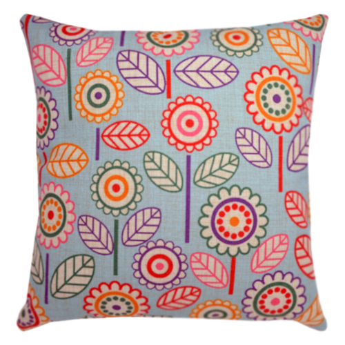 Μαξιλάροθήκη χρωματιστά λουλούδια.Διαστάσεις 44 x 44cm. - mykarma.gr