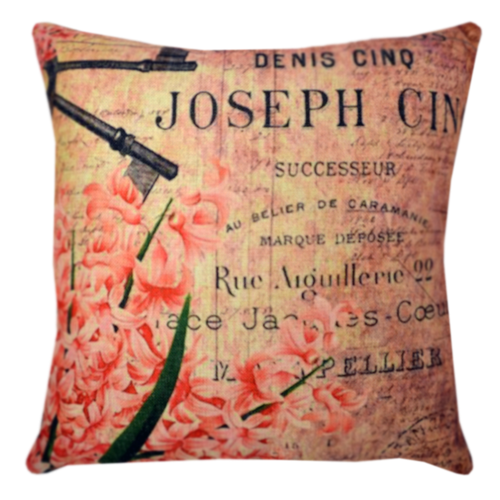 Μαξιλάροθήκη ροζ λουλούδια. Διαστάσεις 44 x 44cm. - mykarma.gr