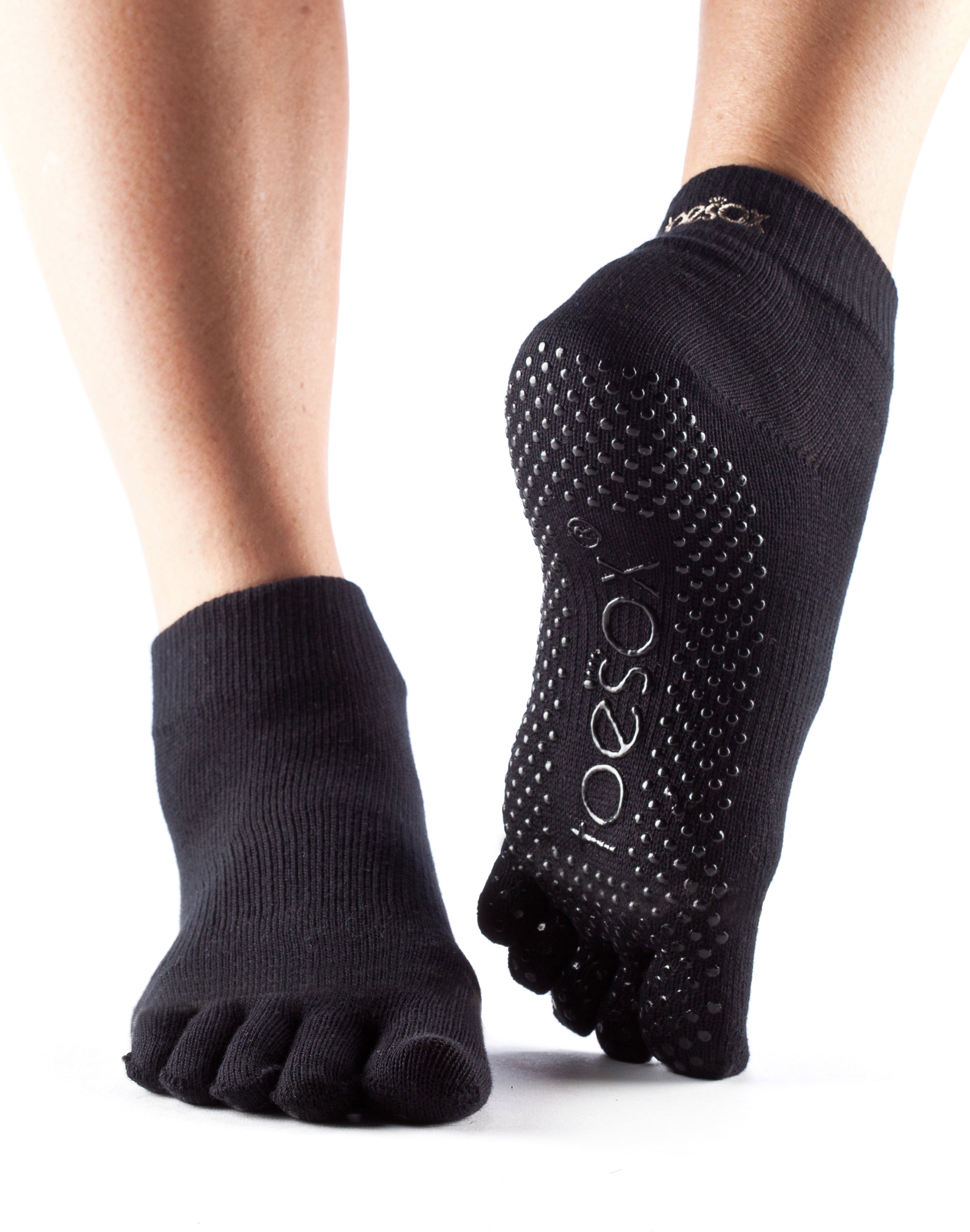 Ανδρικές Toesox Full Toe Ankle Grip | Αντιολισθητικές κάλτσες με δάκτυλα. Από Οργανικό βαμβάκι.Νούμερο Large 43-45. - mykarma.gr