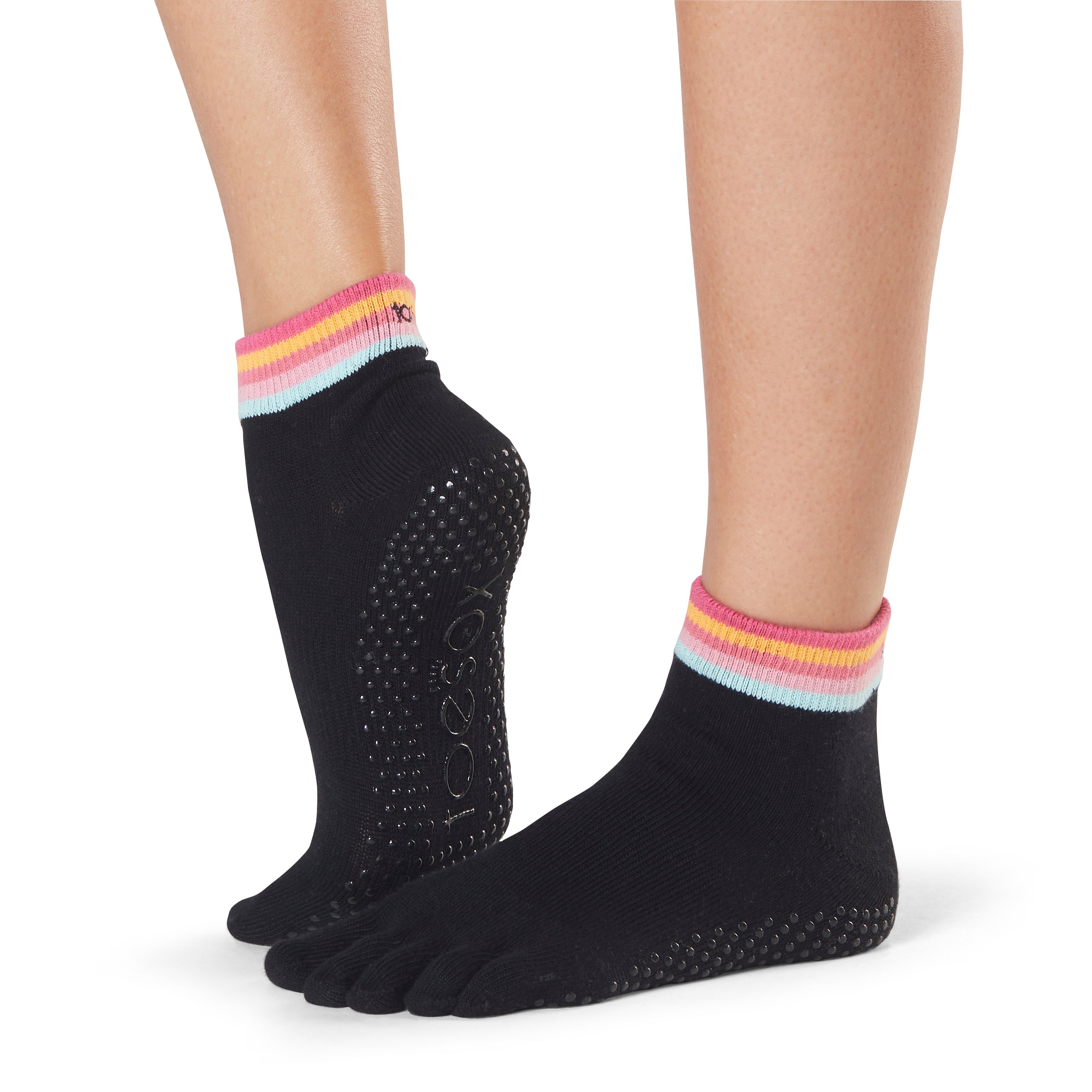 Toesox Full Toe Ankle Grip | Αντιολισθητικές κάλτσες με δάκτυλα. Από Οργανικό βαμβάκι. - mykarma.gr