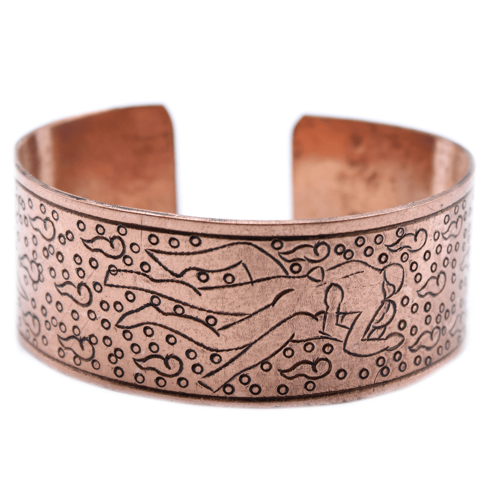 Βραχιόλι Χάλκινο Θιβετιανό «Kamasutra»-χειροποίητο από το Νεπάλ. Μέγεθος ρυθμιζόμενο.Φάρδος: 2,5 cm Βάρος:45 g - mykarma.gr