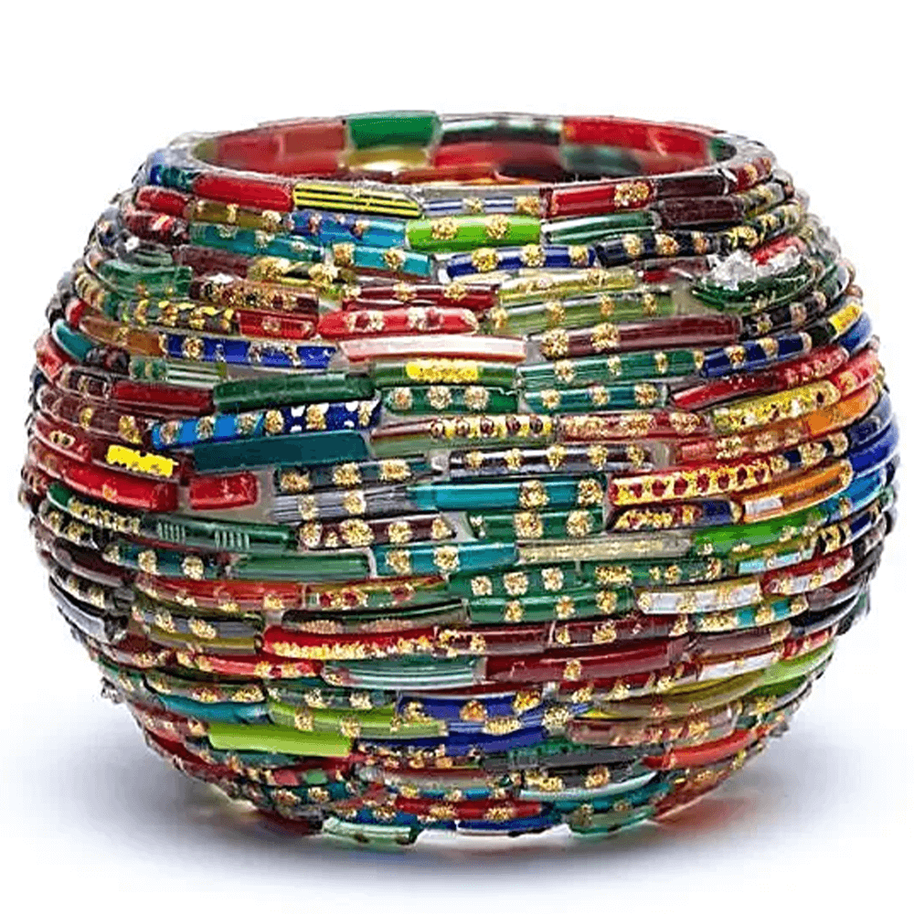 Μωσαϊκό ατμοσφαιρικό φωτιστικό για κεριά - πολύχρωμο Διαστάσεις: 7,5 cm - mykarma.gr