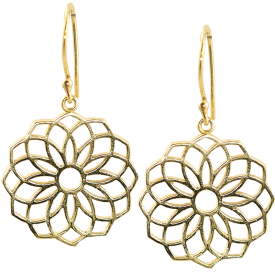 Σκουλαρίκια-«Σπόρος Ζωής» - ορείχαλκος - χρυσό χρώμα.Διαστάσεις: 2,5 εκ. - mykarma.gr