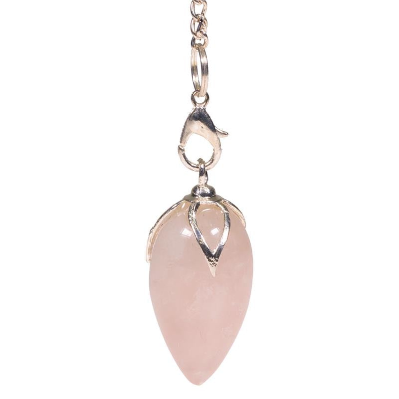 Εκκρεμές Lotus(Pendulum) - Ροζ Χαλαζίας(Rose Quartz).Μέγεθος 2,5 x 3 cm.Βάρος 16 g - mykarma.gr