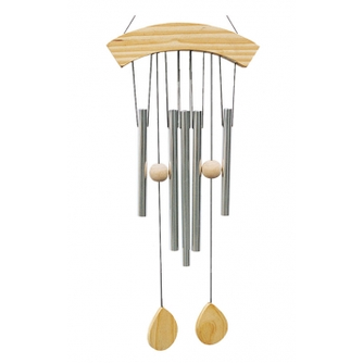Windchime Five Chimes Μελωδός-φυσικό ξύλο με 5 μεταλλικές σωλήνες-Διαστάσεις: 19 × 2 × 64 cm - mykarma.gr