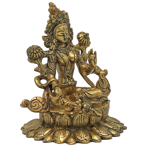 Green Tara - Πράσινη Τάρα. Μέγεθος: 15,5cm Βάρος: 1500 γρ. Υλικό:Ορείχαλκος - mykarma.gr