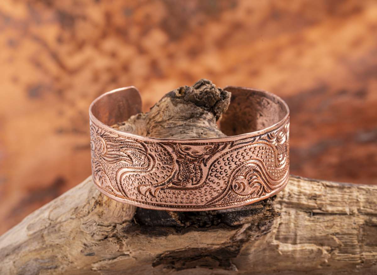 Χειροποίητο Βραχιόλι Χάλκινο «Δράκος» από 100% χαλκό Μέγεθος ρυθμιζόμενο Βάρος:36 γρ - mykarma.gr