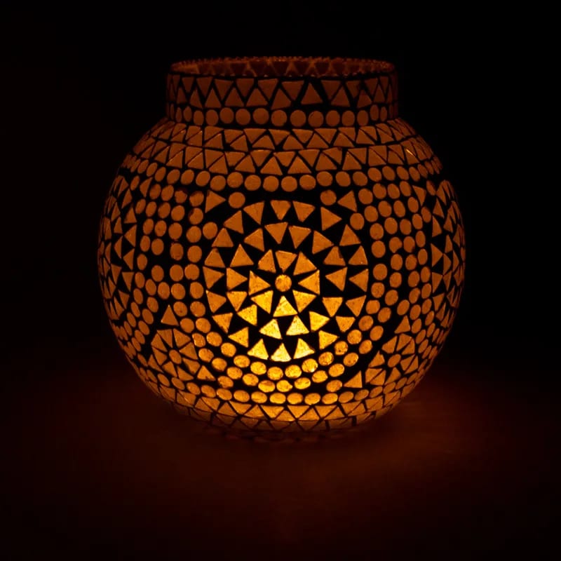 Φωτιστικό για ρεσώ Μωσαϊκό -λευκό . Διαστάσεις: 18 εκ. - mykarma.gr