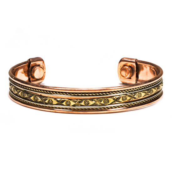 Βραχιόλι χάλκινο με μαγνήτη.(B) Μεγεθος ρυθμιζόμενο. - mykarma.gr