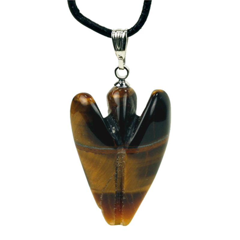 Μενταγιόν- Άγγελος απο Μάτι Τίγρης-Tiger Eye (δεν περιλαμβάνεται κορδόνι). Διαστάσεις: 3 εκ. - mykarma.gr