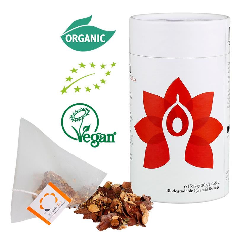 Solaris Vegan Οργανικό Τσάι Root 1o Chakra “I Am” - χωρίς καφεΐνη - περιέχει τζίντζερ, κανέλα & φλούδα κακάο 15 φακελάκια x 2 g - mykarma.gr