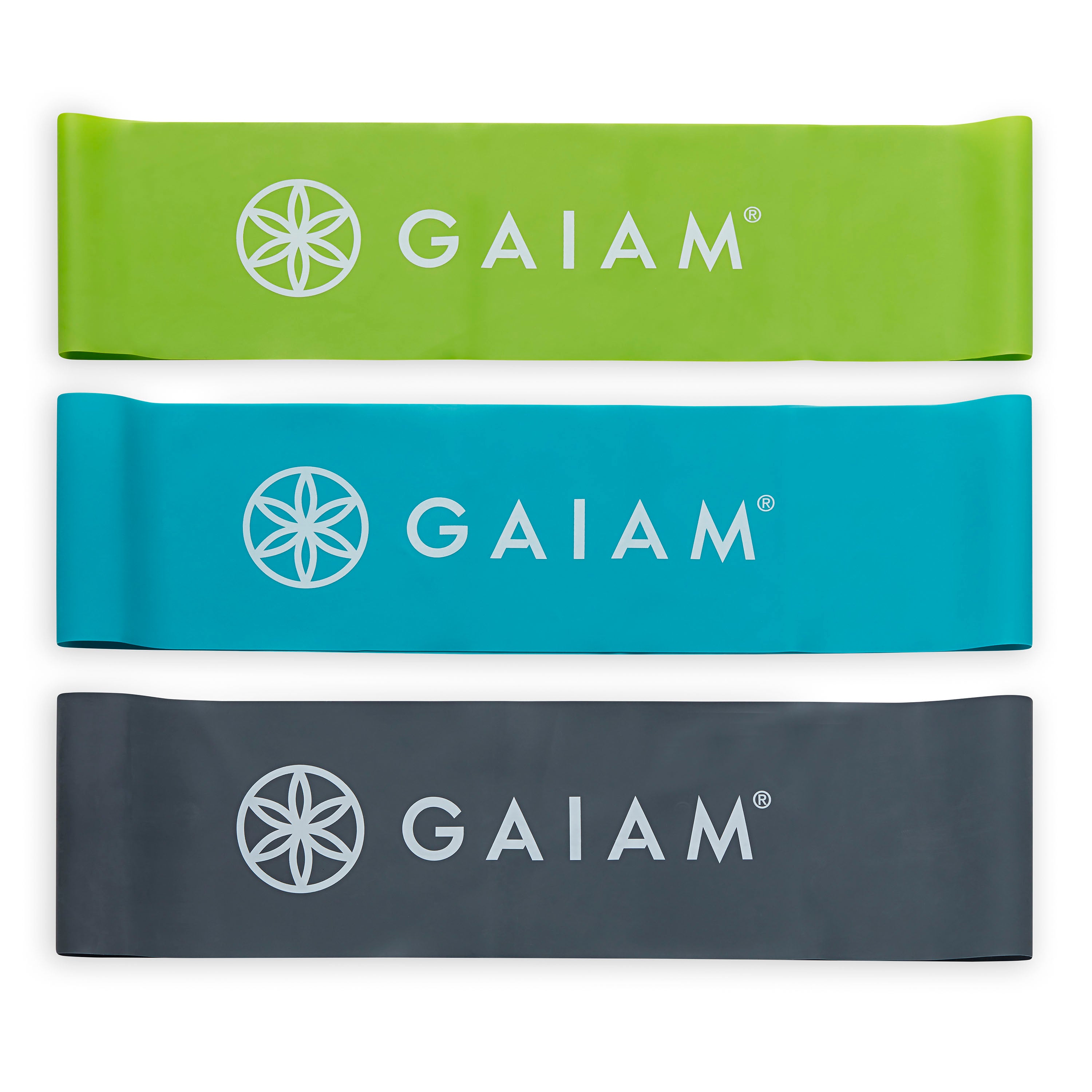 Gaiam -Set από 3 Pilates Restore Loop Band Kit από φυσικό καουτσούκ - Light,Medium,Heavy - σε 3 χρώματα . - mykarma.gr