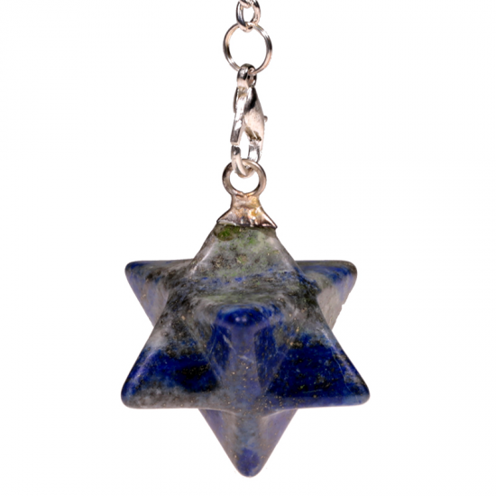 Εκκρεμές (Pendulum) Lapis Lazuli Merkaba - οκταπλά (2 πυραμίδες) Διαστάσεις: 4 εκ Βάρος:16 γ - mykarma.gr