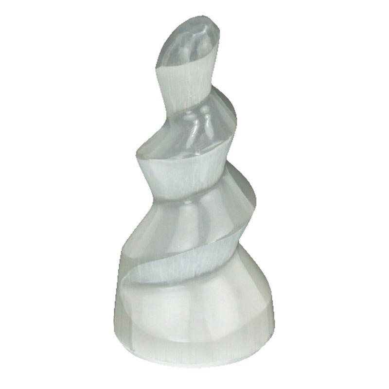 Φυσικό ορυκτό πέτρωμα- Selenite Spiral - Σεληνιτης .Διαστάσεις 10 x 3,5 εκ. - mykarma.gr