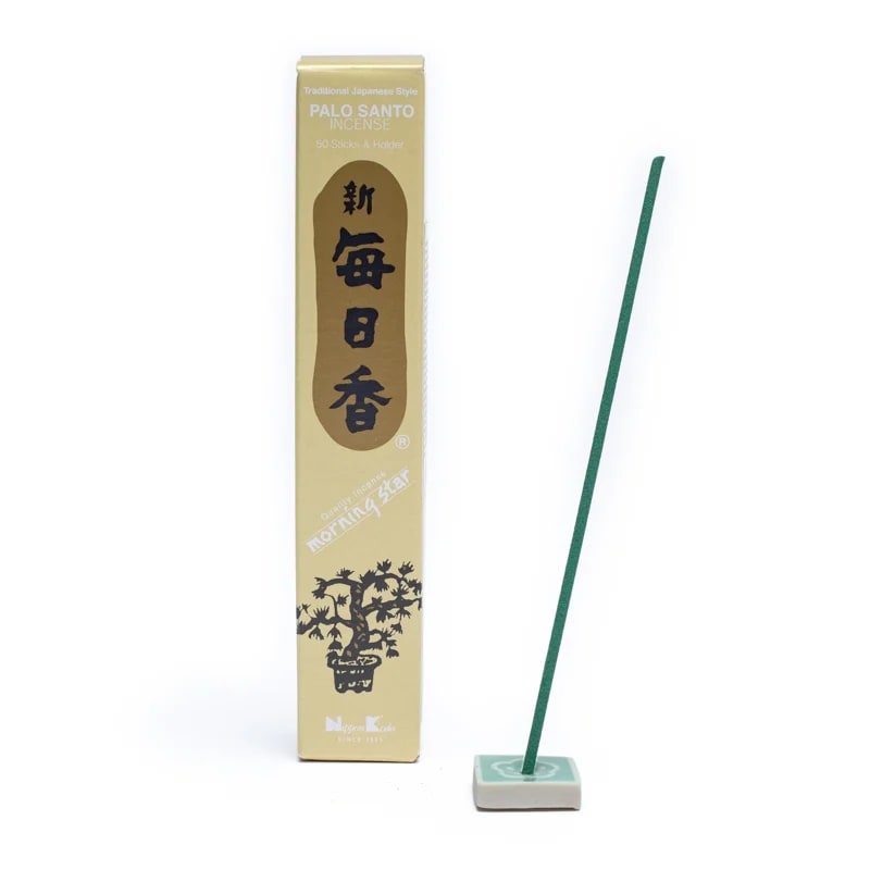 Ιαπωνικό Στικ  - Morning Star  - Palo Santo - Πάλο Σάντο - 50 Στικ + Βάση.Βάρος: 20 g. Χρόνος καύσης για κάθε Στικ 25 λεπτά. - mykarma.gr