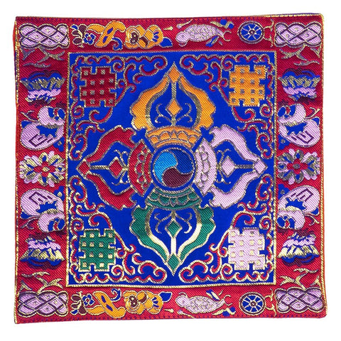 Πανί απο Μετάξι για Singing Bowls - διπλό Dorje -  Διαστάσεις: 22 × 22 cm - mykarma.gr
