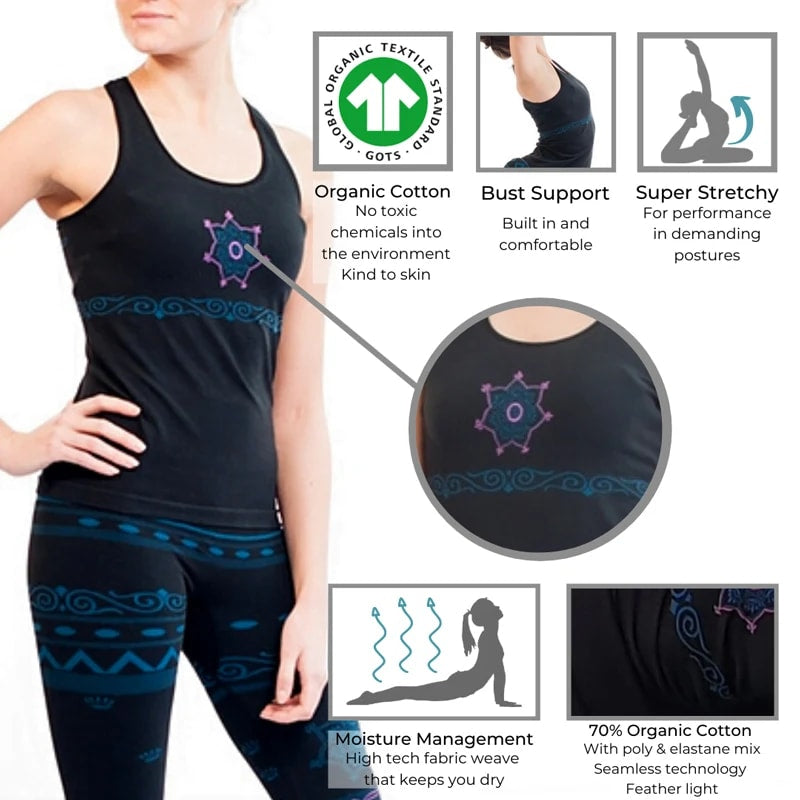 Γιόγκα T-shirt Top 'Namaste'- από Οργανικό Βαμβάκι χωρίς ραφές S-M - mykarma.gr