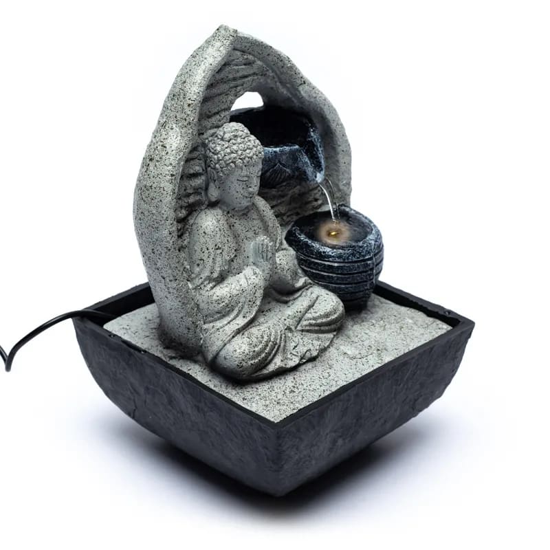 Συντριβάνι Βούδας στο Διαλογισμό . Διαστάσεις: 13,3 Χ 13,3 Χ 18 εκ. - mykarma.gr