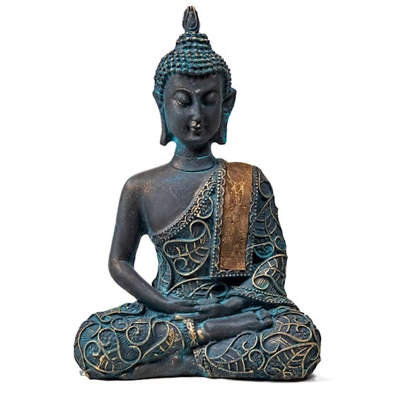Άγαλμα μικρός καθιστός Thai Βούδας καφέ με εφέ οξείδωσης χαλκού.Βαρος 165g  10 x 6 x15cm - mykarma.gr