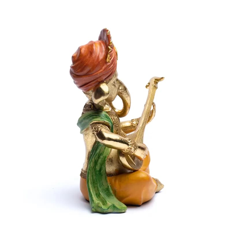 Άγαλμα Ganesh με Sitar - Θεός της Τύχης. Διαστάσεις: 27 x 21 x 11 εκ Βάρος: 1450 γρ - mykarma.gr