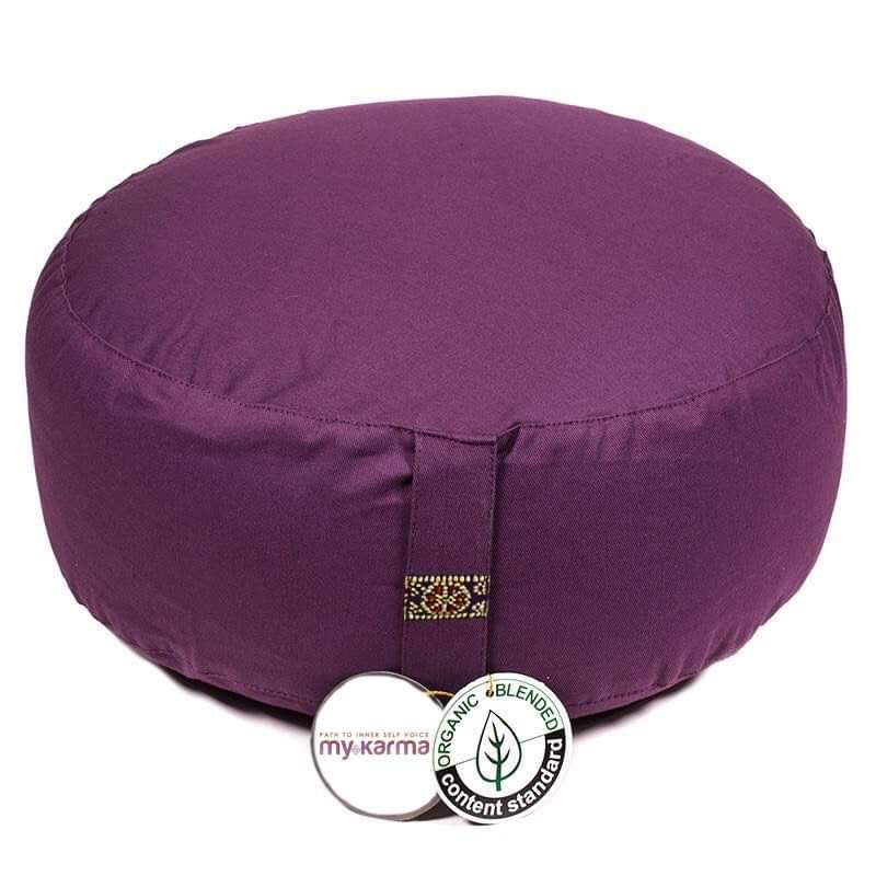 Μαξιλάρι διαλογισμού-deep purple-βιολογικό βαμβάκι-με φαγόπυρο.Διαστάσεις: 33 × 17 εκ. - mykarma.gr