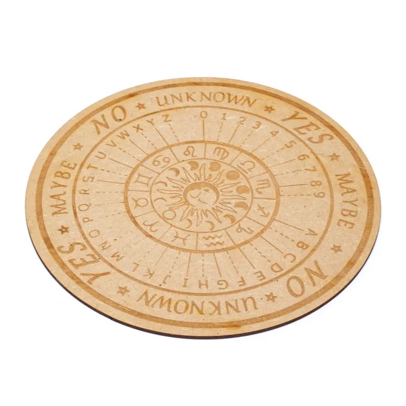 Pendulum Mat Astrology - Χάρτης Μαντείας για Εκκρεμές - ξύλο με χαραγμένα σύμβολα .Διάμετρος : 20 εκ. - mykarma.gr