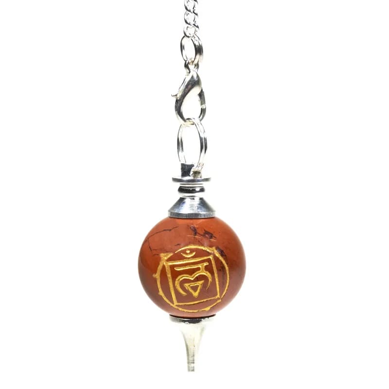 Εκκρεμές(Pendulum) από Κόκκινο Ίασπι (Red Jasper)-1 Chakra Muladhara 22 εκ 16 γρ - mykarma.gr