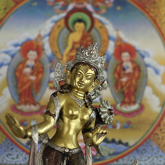 Πράσινη Tara ορειχάλκινο με 3 χρώματα.Βάρος: 3770 g.Διαστάσεις: 39 cm. - mykarma.gr